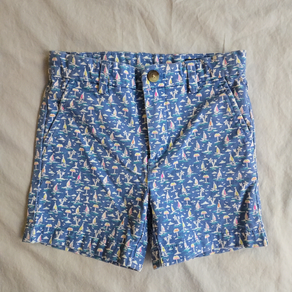 Vineyard Vines Boys Breaker Shorts Blue Sailboat Print